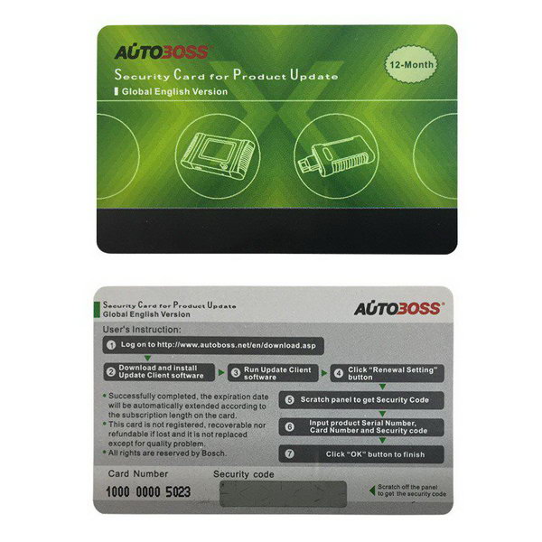 Autoboss V30 /V30 Elite Security Card for One Year Online Update Global Version