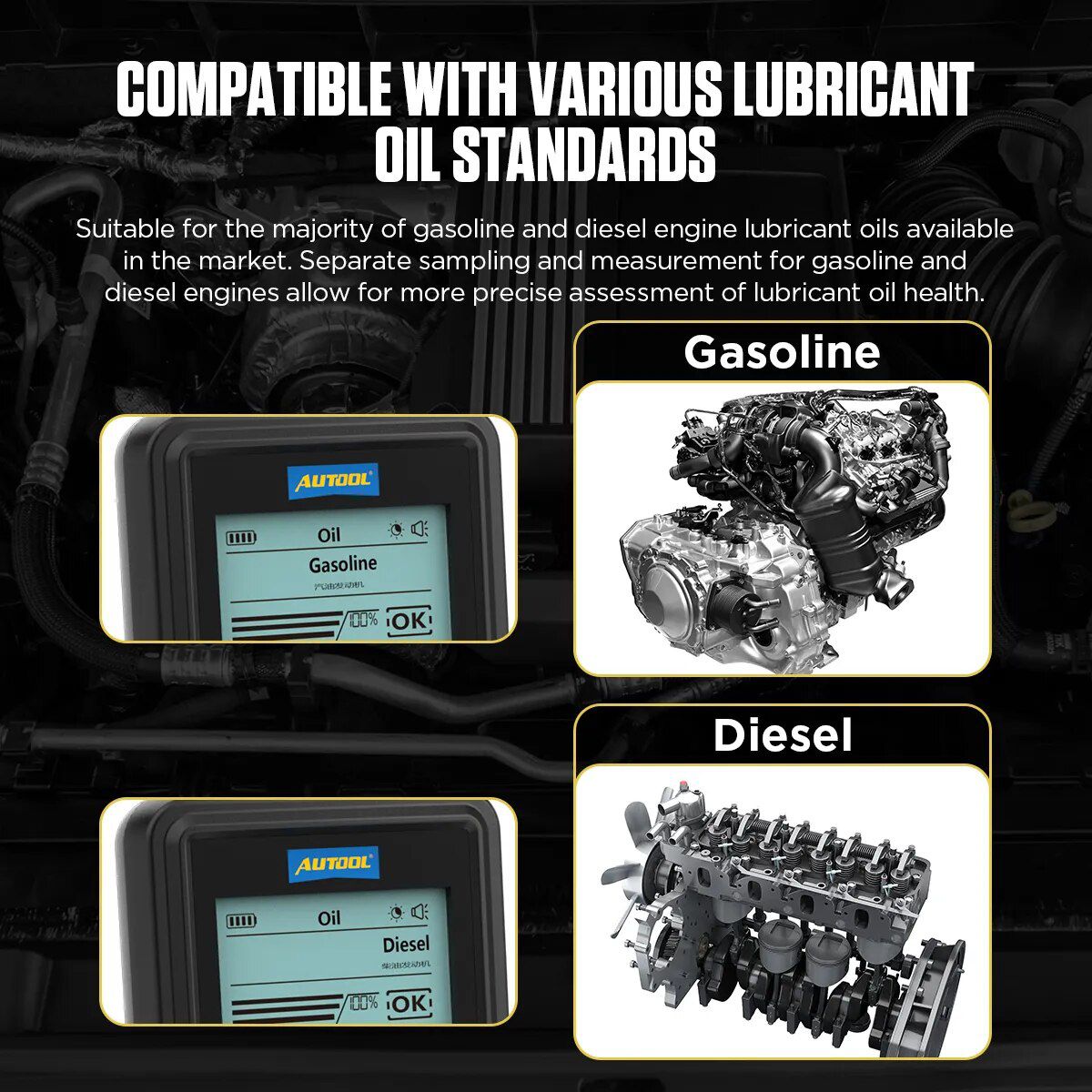 AUTOOL AS503 Motoröl Tester mit Digitalanzeige für Auto Check Benzin Diesel Auto Motor POA Öl Qualität Reparatur Werkzeuge