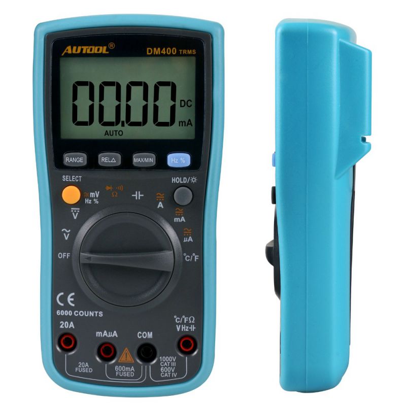 AUTOOL DM400 Digital Multimeter 6000 Counts Backlight AC /DC Ammeter Voltmeter Ohm Portable Meter