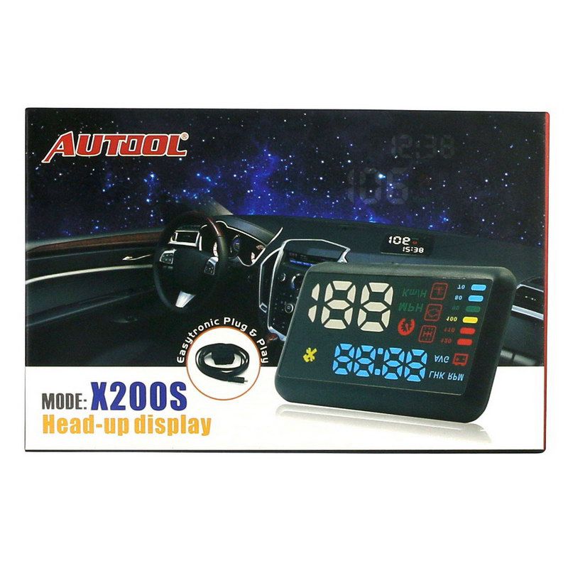 Autool X200S Auto HUD Head Up Display Projektor mit OBD2 OBD II Interface Vehicle Speed Warning Alarmsystem Windshield Projektor