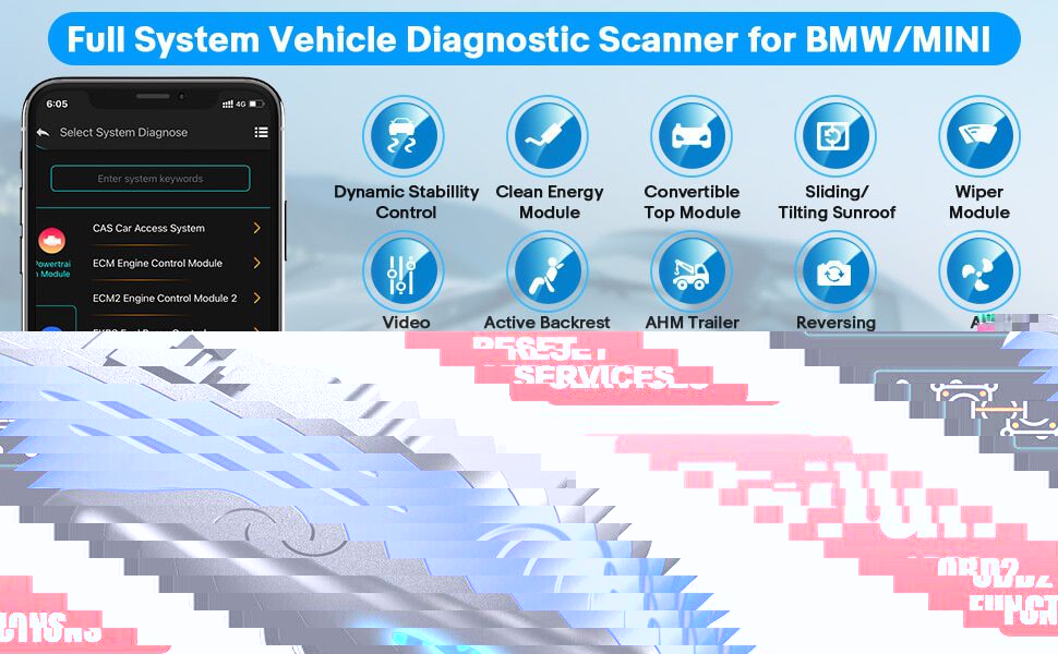 AUTOPHIX 3910 Bluetooth OBD2 Scanner for BMW/MINI/Rolls Royce Car Diagnostic Scan Tool EPB CBS ETC Battery Check Throttle Learn