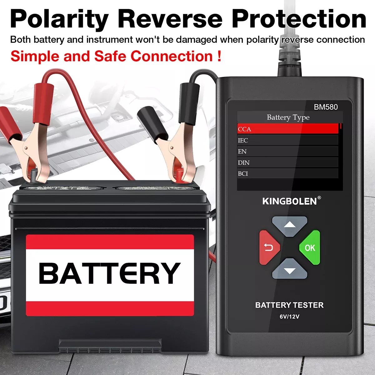 BM580 Batterie Tester 12V 6V Auto Batterie Ladegerät Werkzeuge Start-Up Circut Lade Test Automotive Analyzer PK KW650 KW208