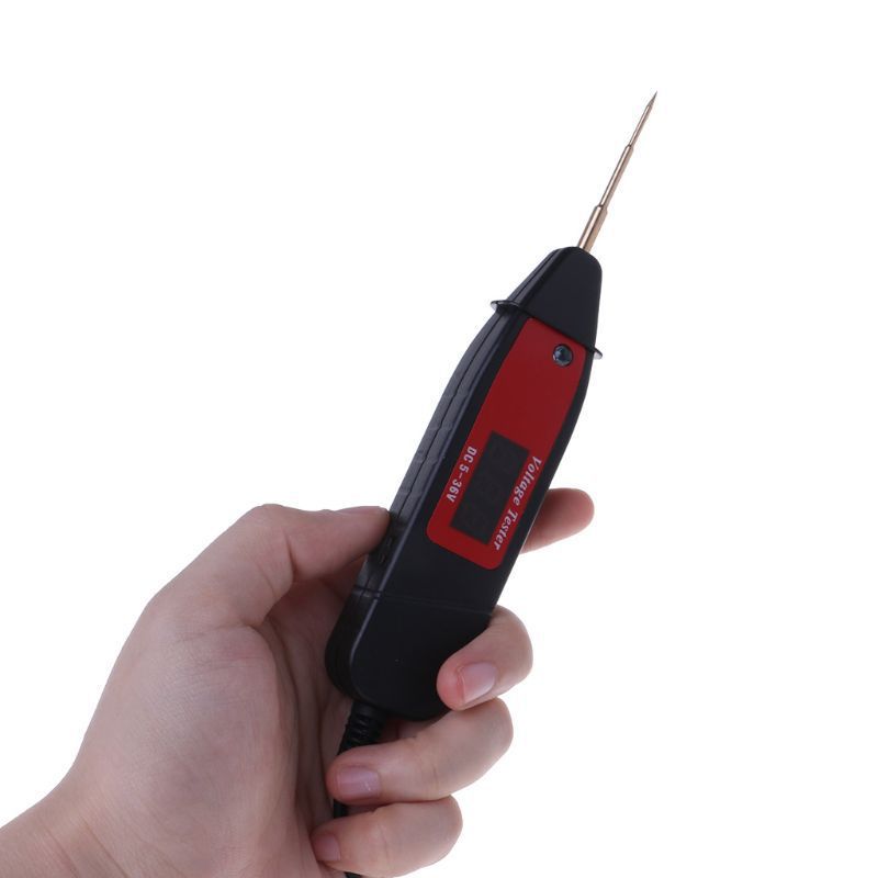 1.65m Spring Line Car Digital LCD Electric Voltage Test Pen Probe Detector Tester With LED Light for Auto Testing Tool Nov-29A