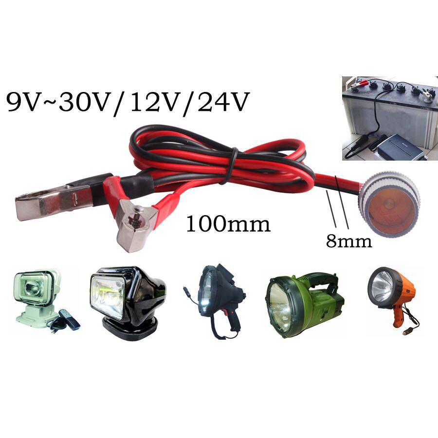 Car Truck 12V /24V Battery Terminal Clip -on Power Socket Cable Driving Light Off Road Spotlights JEEP SUV 35W 55W 70W 75W 100W