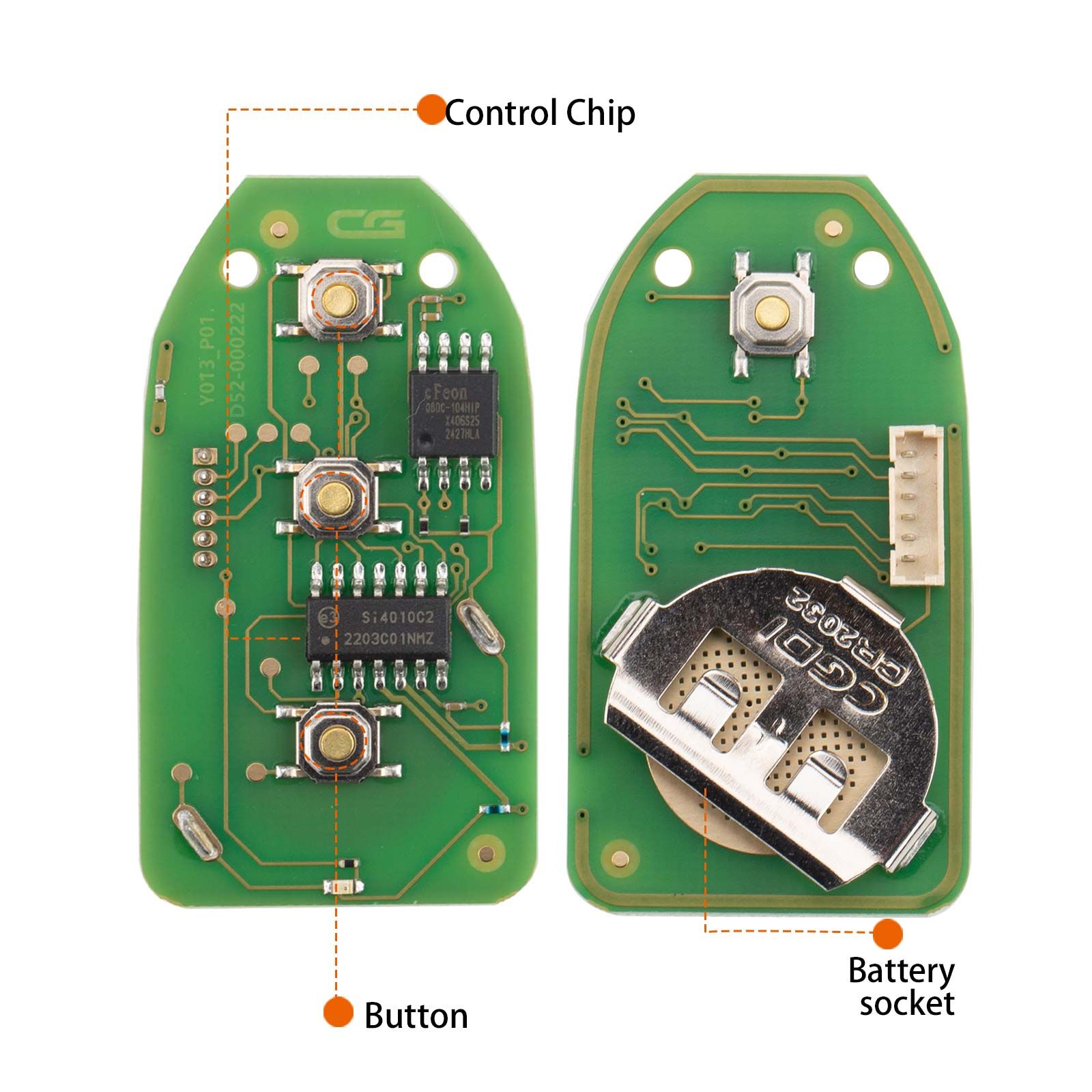 CG A09-3+1 HYU.D Style(Separate-3+1BTN)) 4 Buttons Wire Remote Used with CGDI K2 Key Programmer 5pcs/lot
