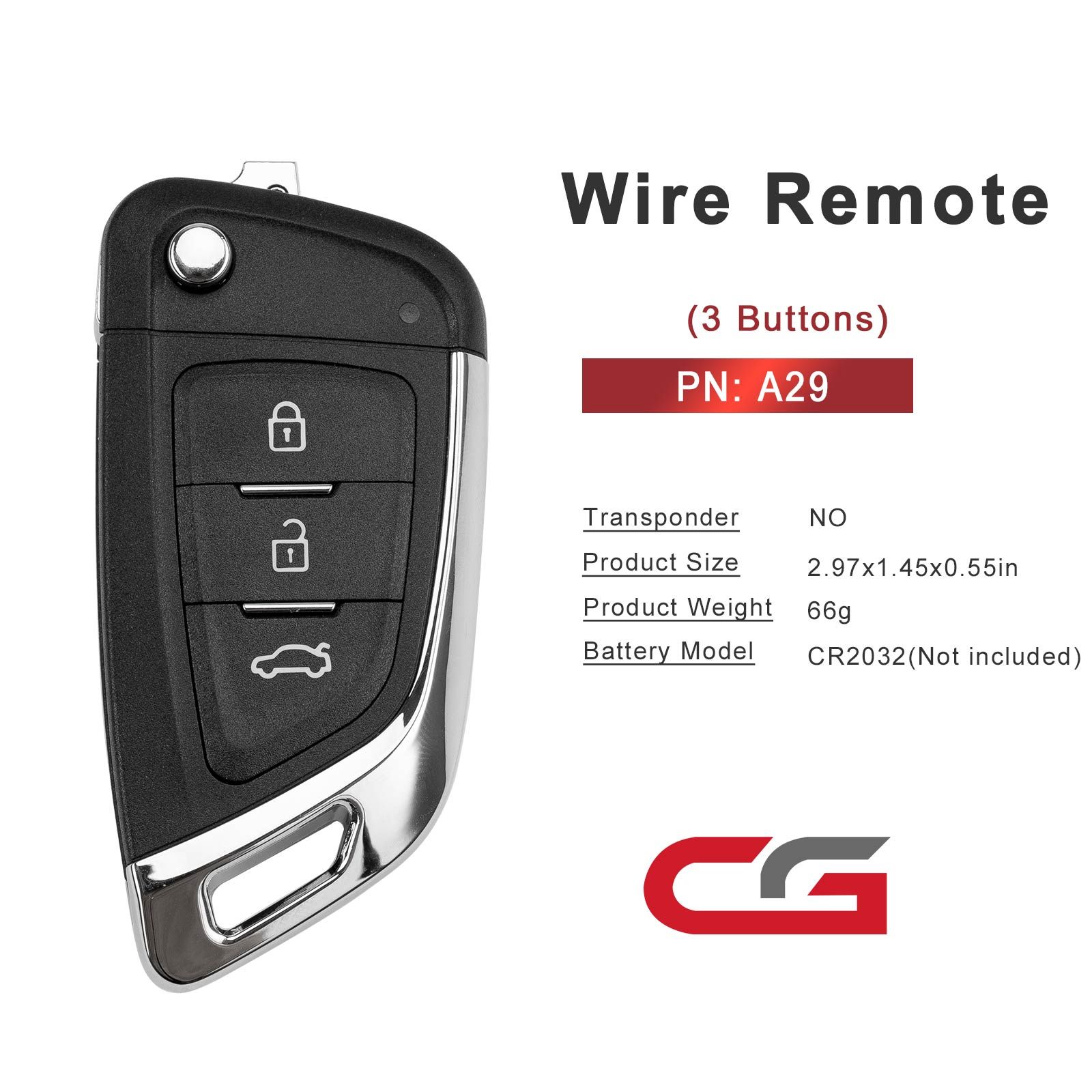 CG A29DF(3BTN) 3 Buttons Wire Remote Used with CGDI K2 Remote Key Programmer 5pcs/lot