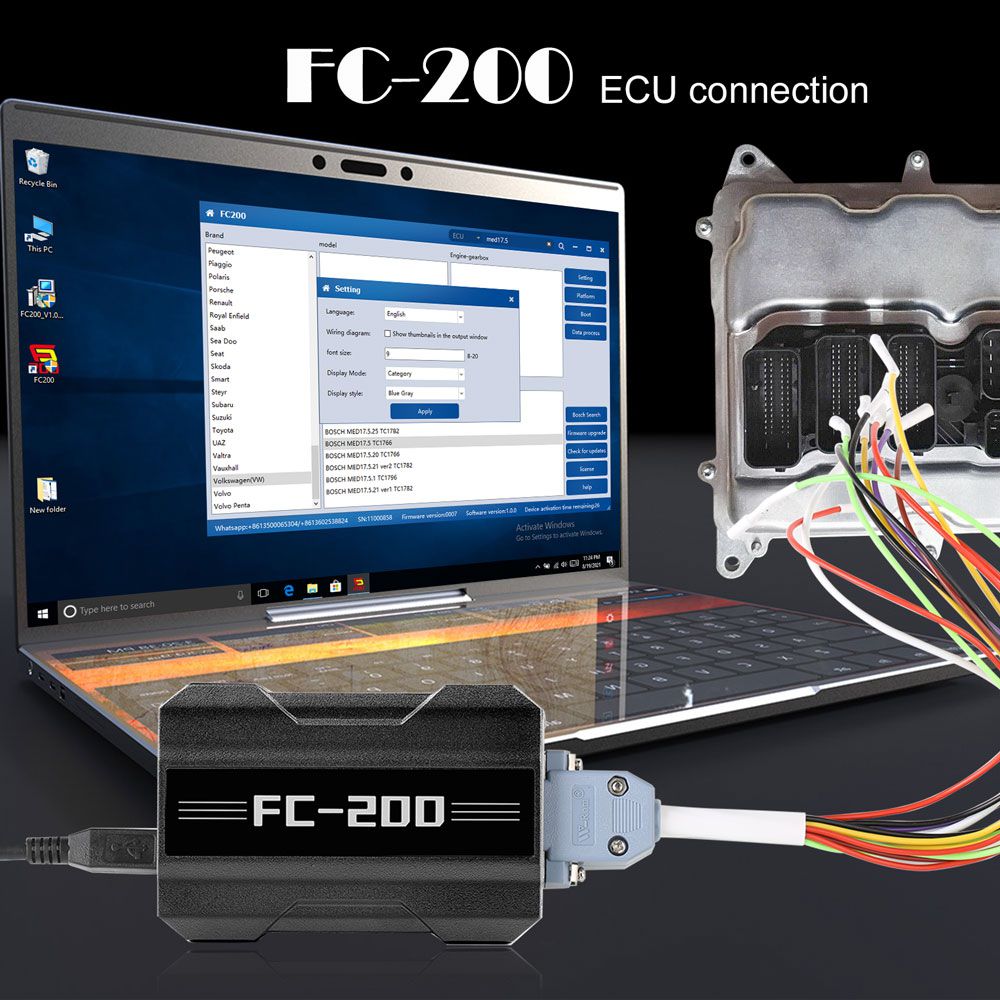 V1.1.4.0 CG FC200 ECU Programmierer Vollversion Unterstützung 4200 Steuergeräte und 3 Betriebsmodi Upgrade von AT200