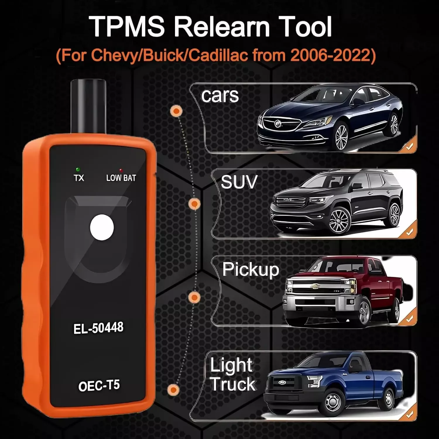Automobil Reifendruck Detection Sensor EL-50448 OEC-T5 Opel/GM Reifendruck Monitoring System TPMS Reset Aktivierung Tool
