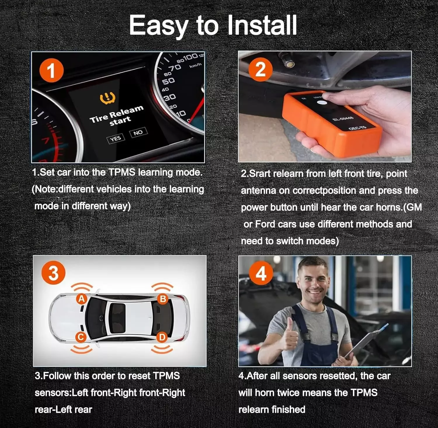 Automobil Reifendruck Detection Sensor EL-50448 OEC-T5 Opel/GM Reifendruck Monitoring System TPMS Reset Aktivierung Tool