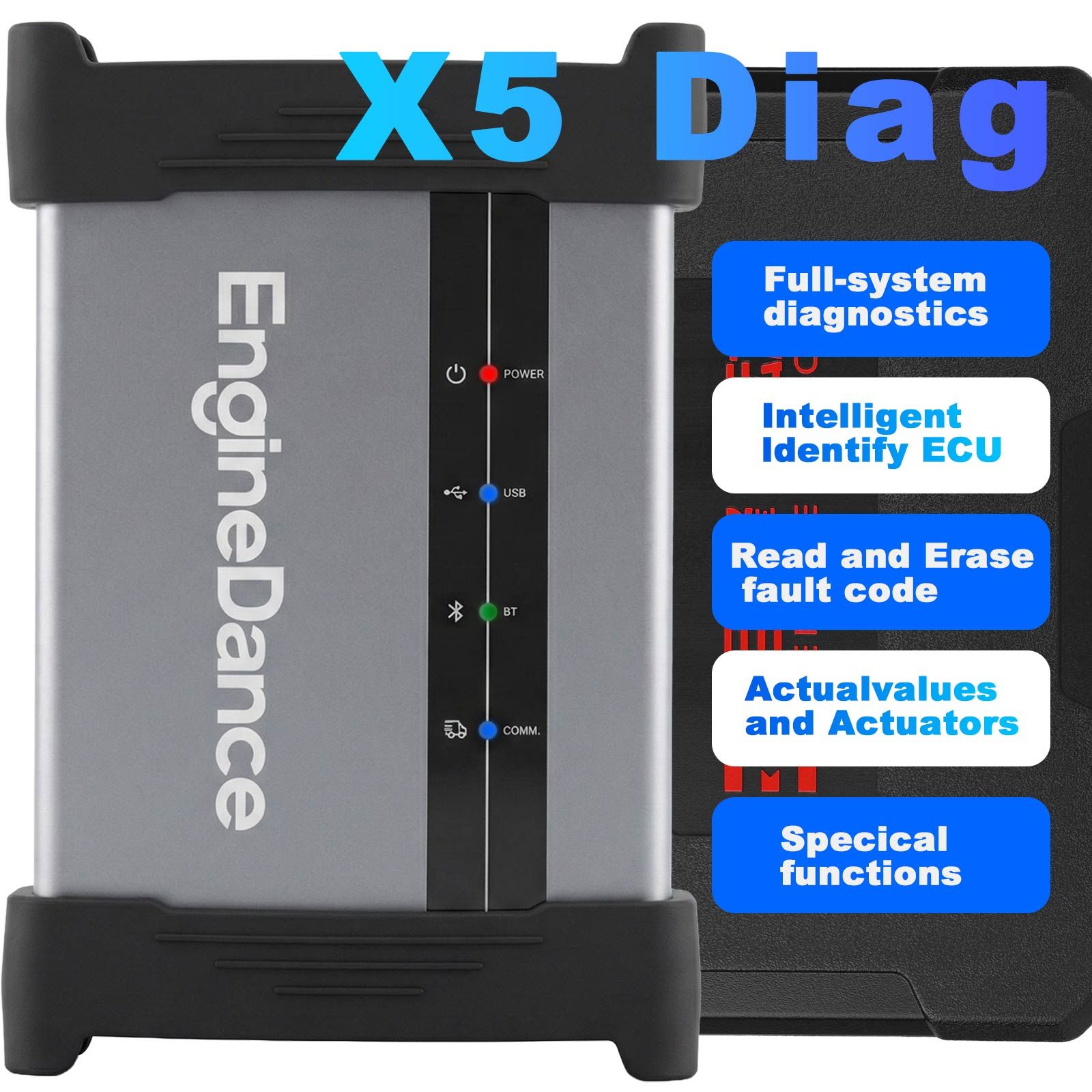 EngineDance X5 Diag Truck Diagnostics for Light Trucks, Heavy Trucks, Buses, Agricultural Machinery, Construction Machinery Get Free T-shirt