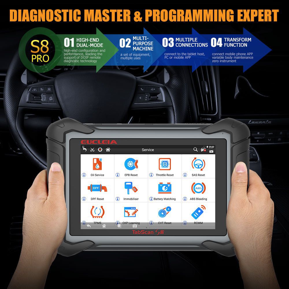 EUCLEIA TabScan S8 Pro Automotive Intelligent Dual-Mode Diagnostic System Free Update Online