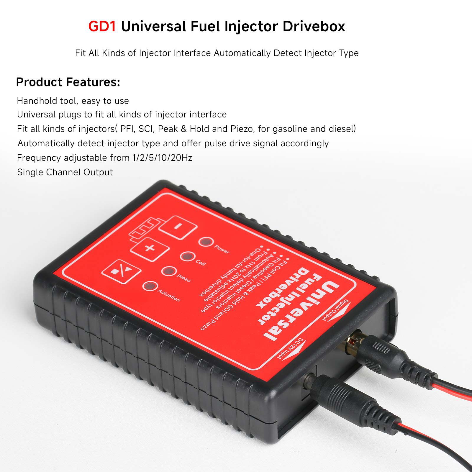 GD1 Universal Fuel Injector Drivebox Fit alle Arten von Injector Interface automatisch erkennen Injector Typ