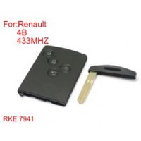 Half Smart Remote Key 4 Buttons 433MHZ PCF7941 (After Market) Sliver Logo for Renault Koleos