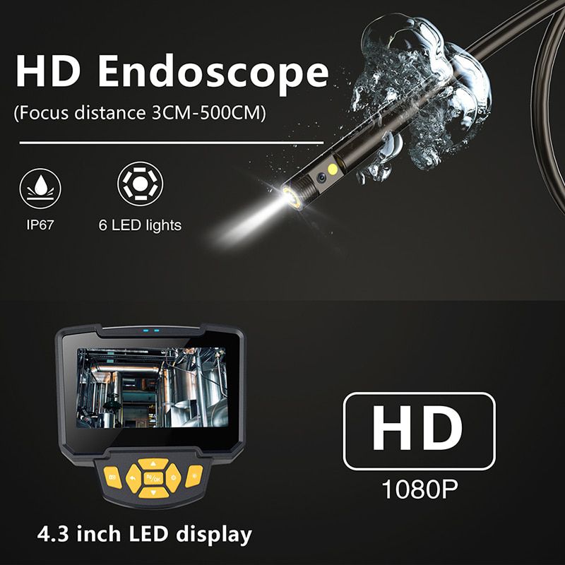 Tragbare Dual Lens Handheld Endoskop Kamera Drain Pipe Inspection Camera mit Bildschirm