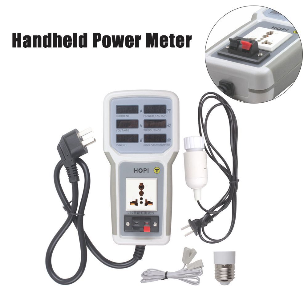 Handheld Power Meter Power Analyzer LED Messsockel Messbare Strom-Spannung Power Factor HP-9800 EU Plug