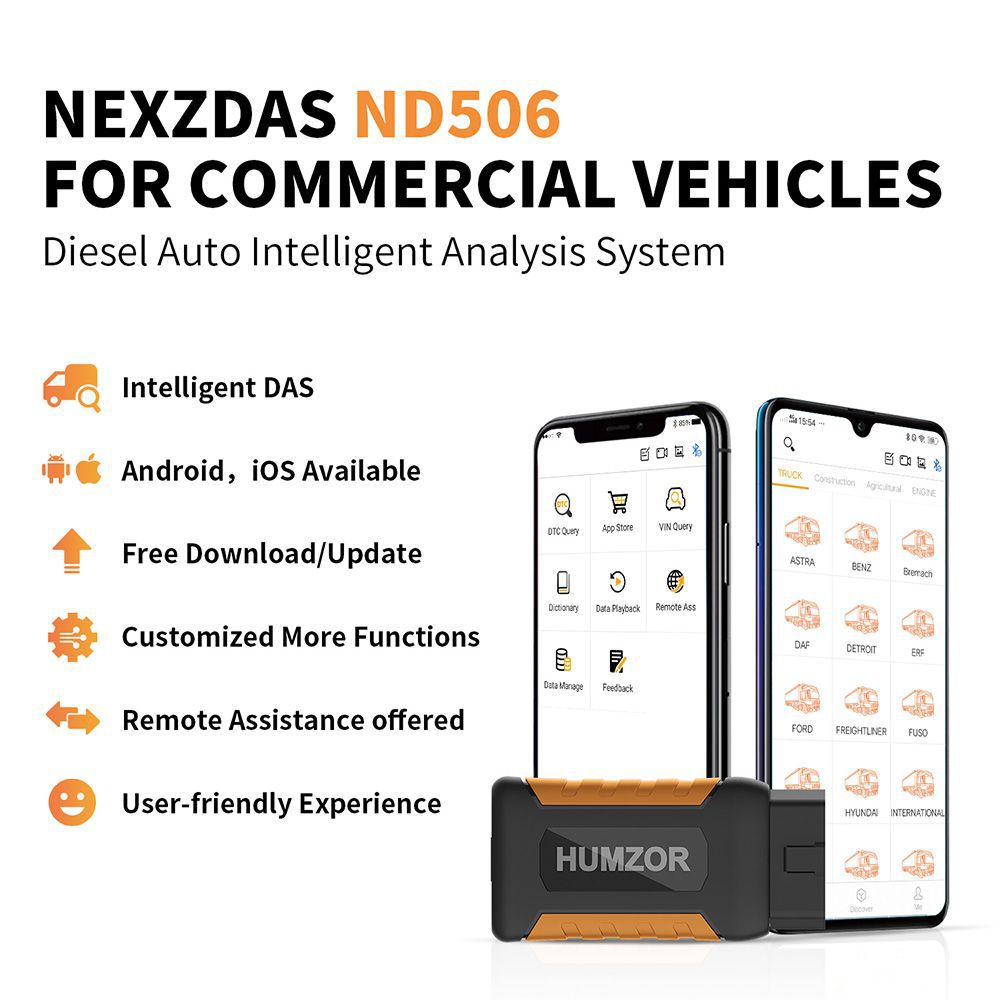 Humzor NexzDAS ND506 Nutzfahrzeuge Diesel Auto Full System Intelligente Diagnose Tool Truck Scanner