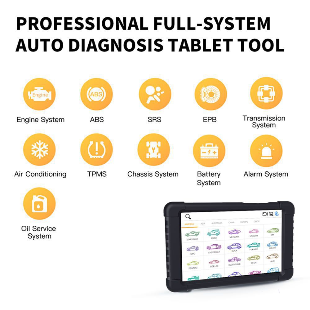 Humzor NexzDAS Pro Perodua Bluetooth 10-Zoll-Tablet-Vollsystem-Autodiagnosetool Professioneller OBD2-Scanner mit IMMO / ABS / EPB / SAS / DPF / Öl-Res