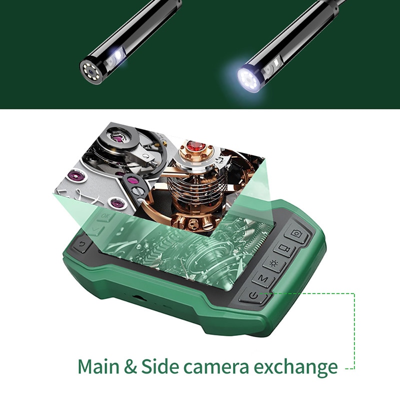 Single Dual Lens Industrial Endoscope Kamera 1080P 4.5"IPS Snake Video Inspection Camera mit 8 LED Detachable Semi-Rigid Cable