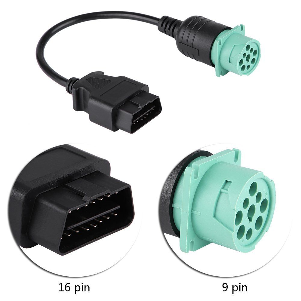 J1939-9PIN connector 9Pin to 16pin OBD2 Cable for cummins
