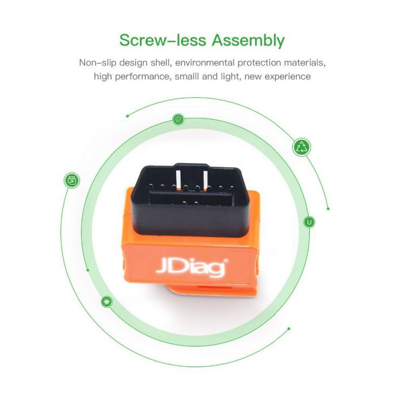 JDiag Bluetooth OBD2 Scanner Code Reader Faslink M2 Professionelles Fahrzeug Diagnostic Tool Kompatibles iPhone && Android (Orange)