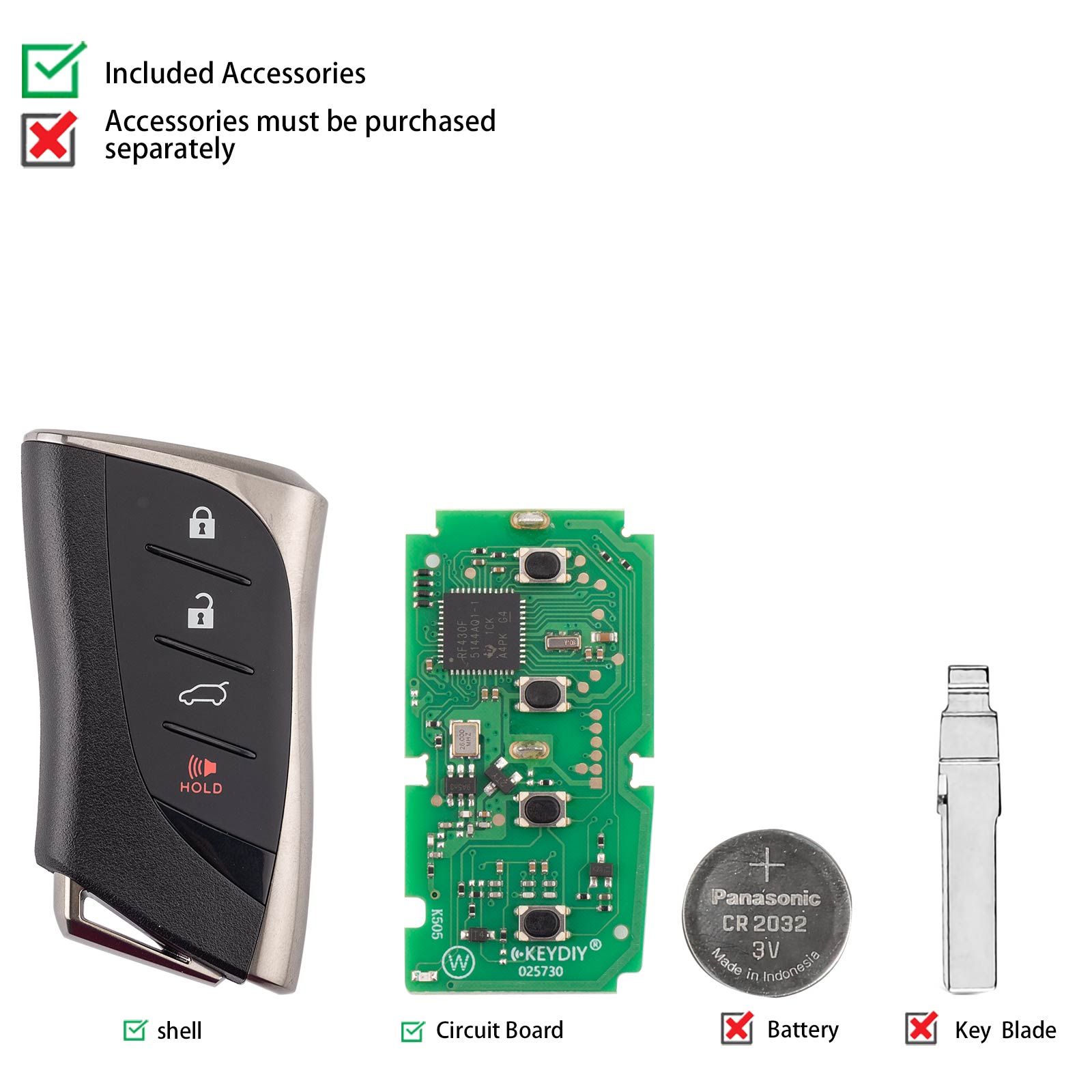 KEYDIY KD TB42-4 Universal Smart Remote Key 3+1 Buttons for Lexus Type 5pcs/lot
