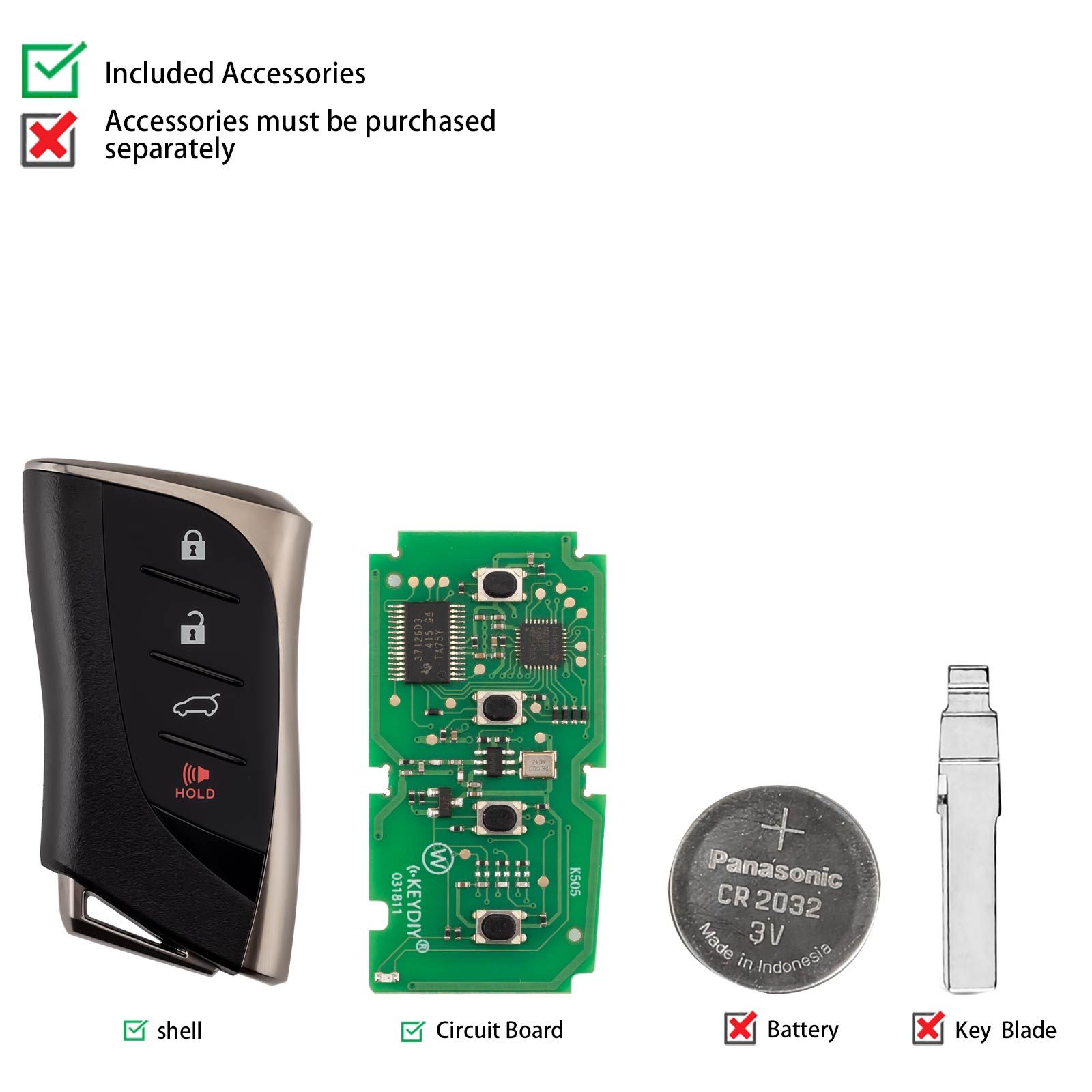 KEYDIY KD TDB42-4 Universal Smart Remote Key 3+1 Buttons for Lexus Type 5pcs/lot