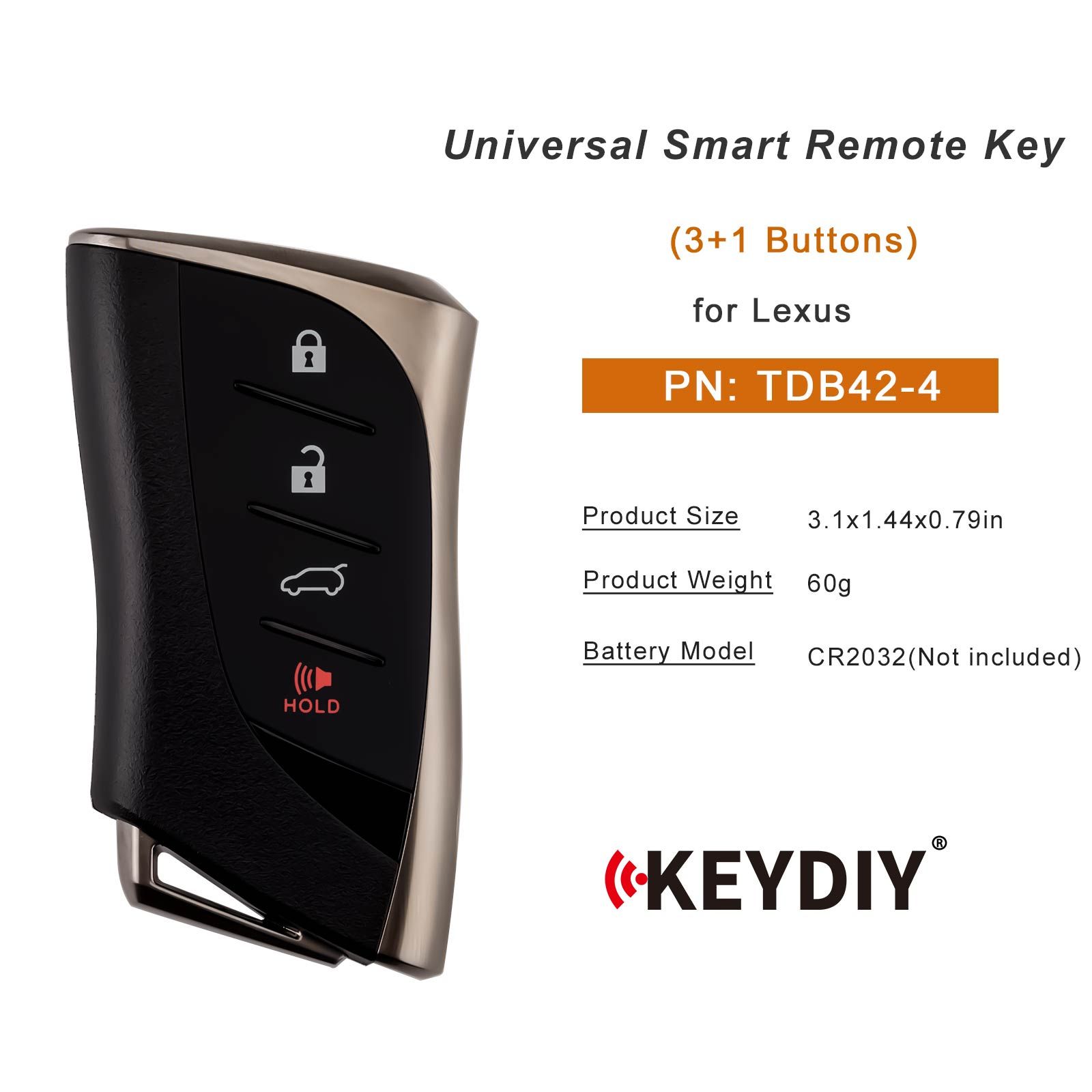 KEYDIY KD TDB42-4 Universal Smart Remote Key 3+1 Buttons for Lexus Type 5pcs/lot