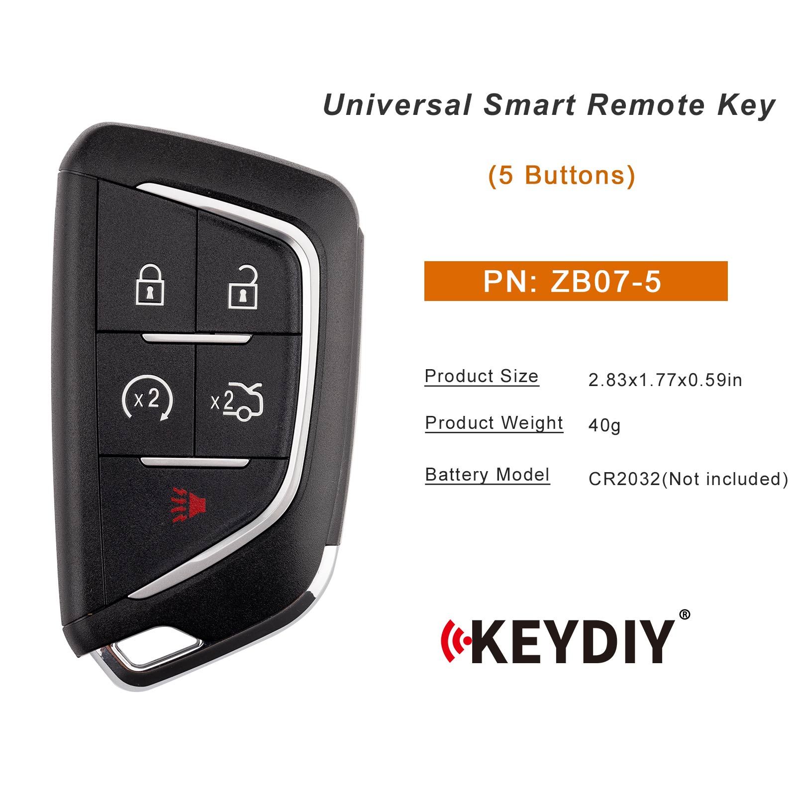 KEYDIY KD ZB07-5 Universal Smart Remote Key 5 Buttons 5pcs/lot