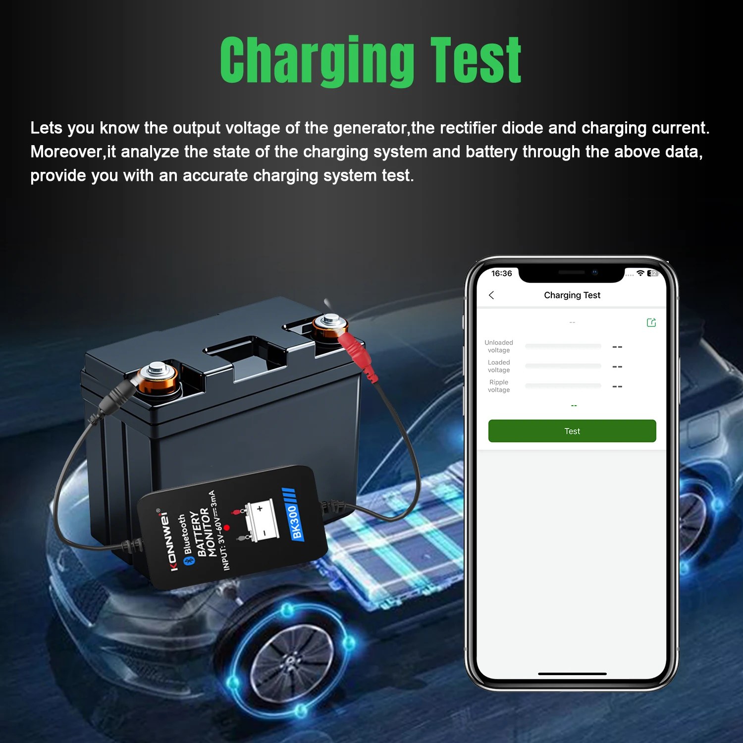 KONNWEI BK300 12V 24V Batteriemonitor 