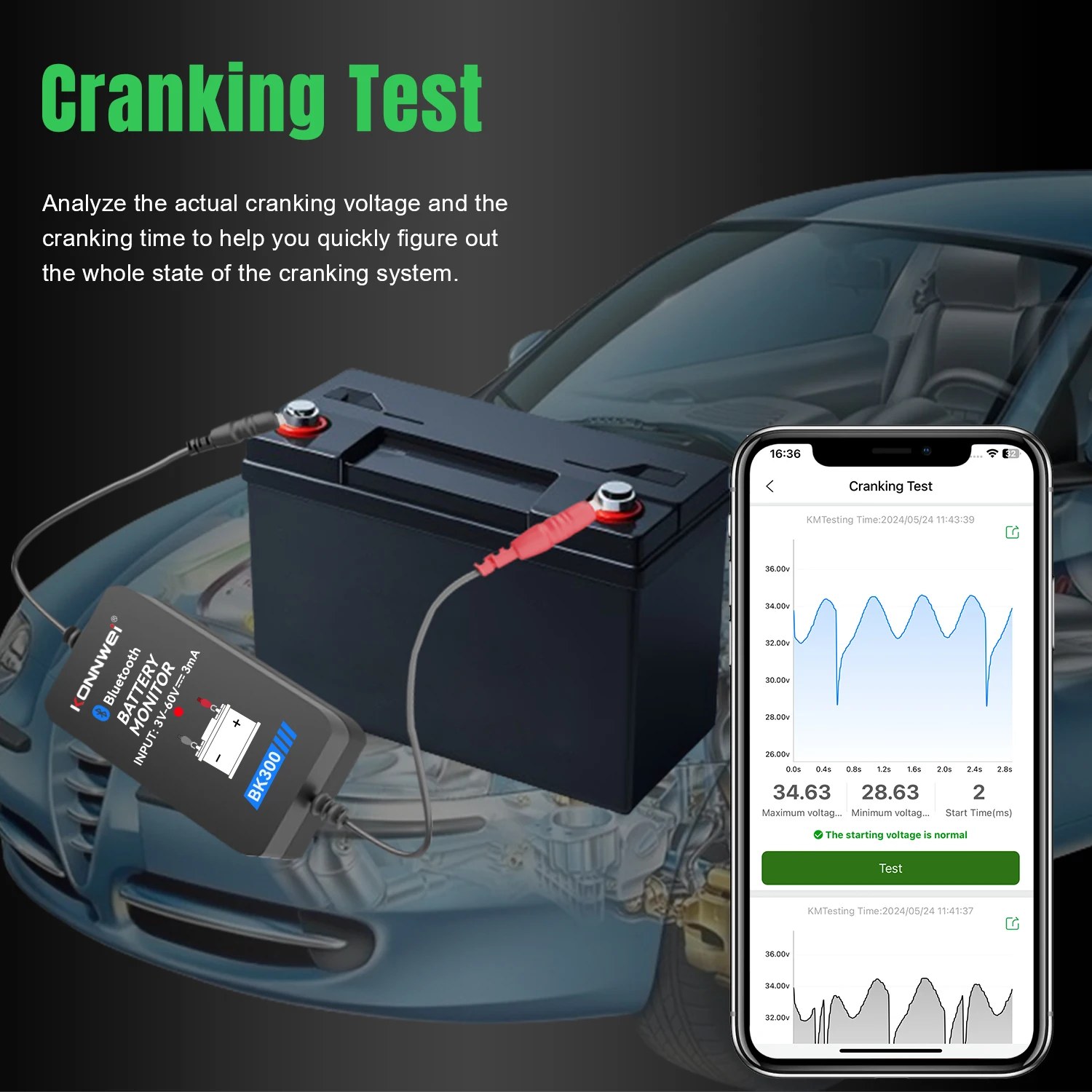 KONNWEI BK300 12V 24V Batteriemonitor 