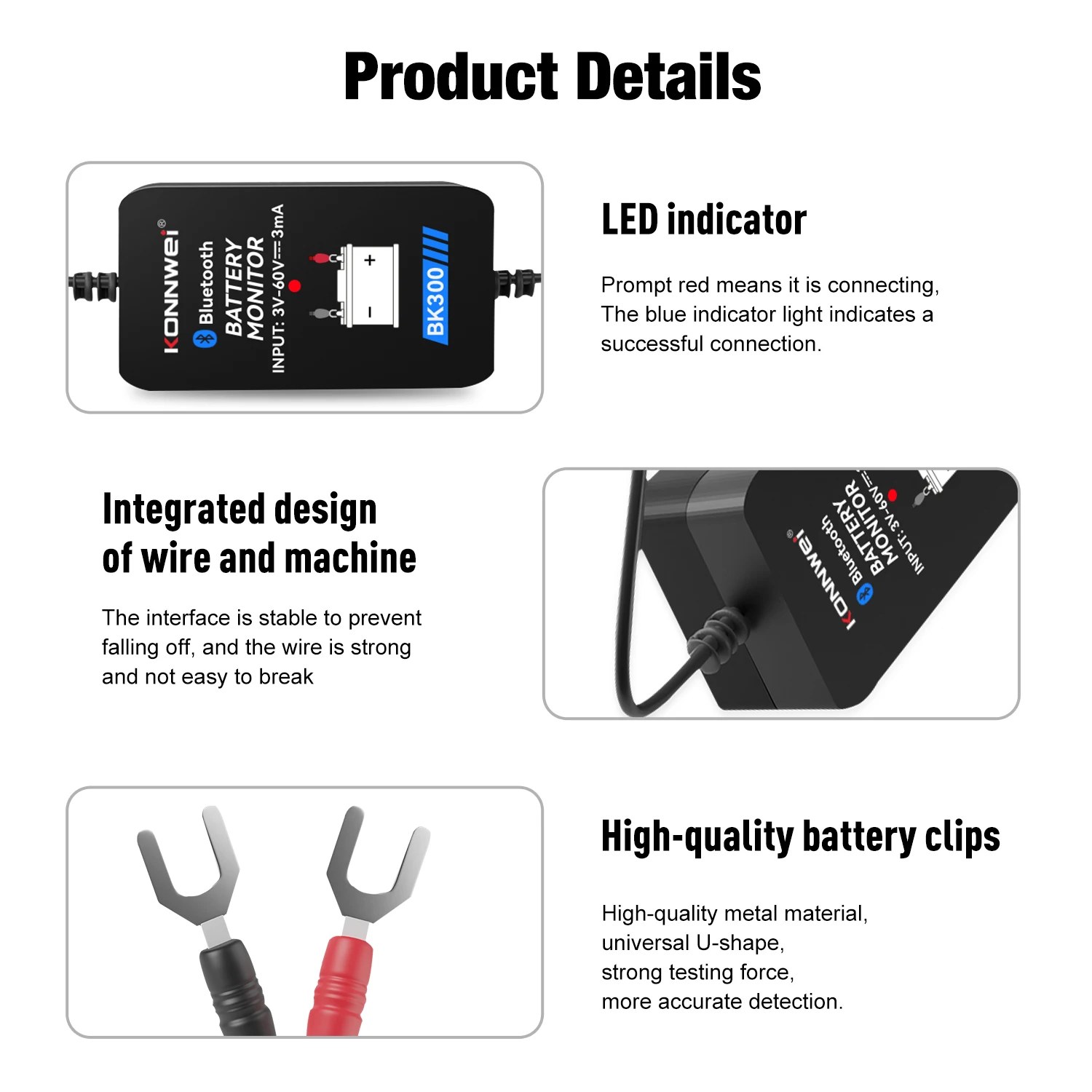 KONNWEI BK300 12V 24V Batteriemonitor 