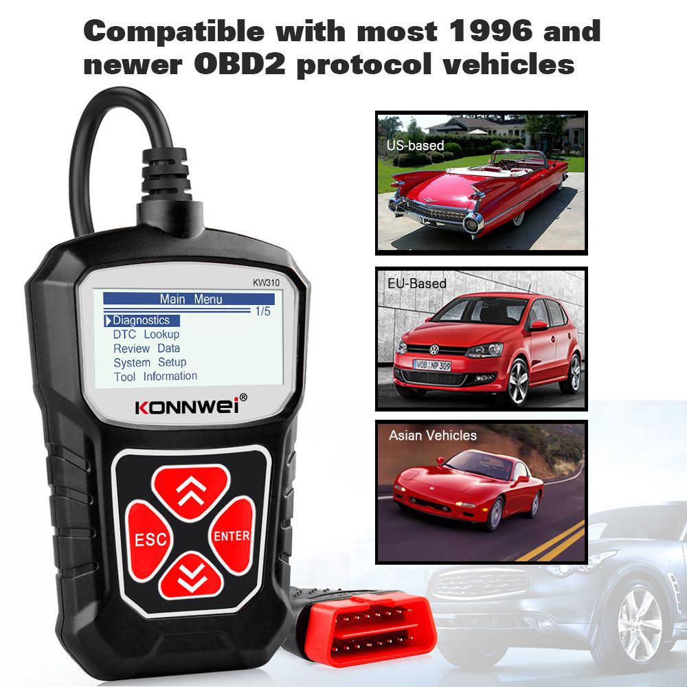 KONNWEI KW310 OBD2 Scanner für Auto OBD 2 Autoscanner Diagnose Tool Automotive Scanner Car Tools Russische Sprache PK Elm327