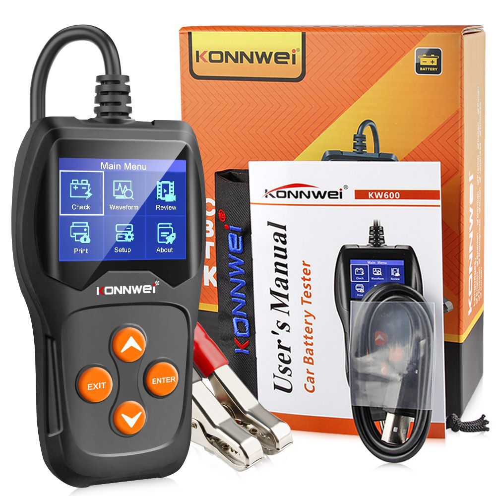 KONNWEI KW600 Car Battery Tester 12V 100 bis 2000CCA 12 Volt Battery Tools für die Auto Quick Cranking Diagnose