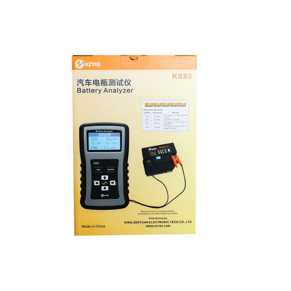 KZYEE KS20 Battery Analyzer für 12 /24V Cars 100 -1700 CCA Automotive Battery Load Tester Cranking and Charging System Diagnostic Tool