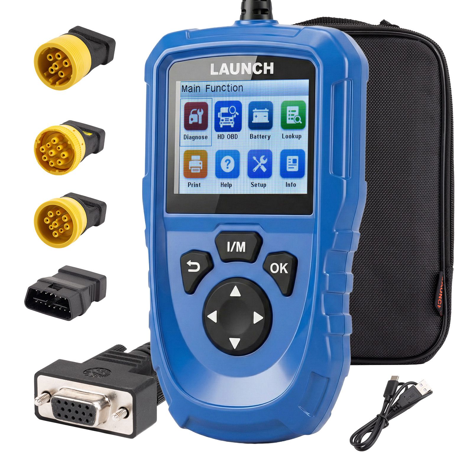 LAUNCH CR HD V2 Commercial Vehicle E-commerce Standard Configuration Supports HD OBD & EOBD  Fast Fault Code Reading/Clearing, Battery Check