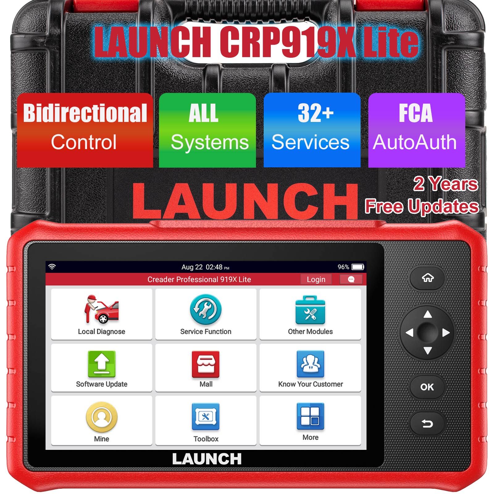 LAUNCH CRP919X Lite Global Version Support 31 Special Functions  Full OBD II Functions Automatically Identify VIN Code