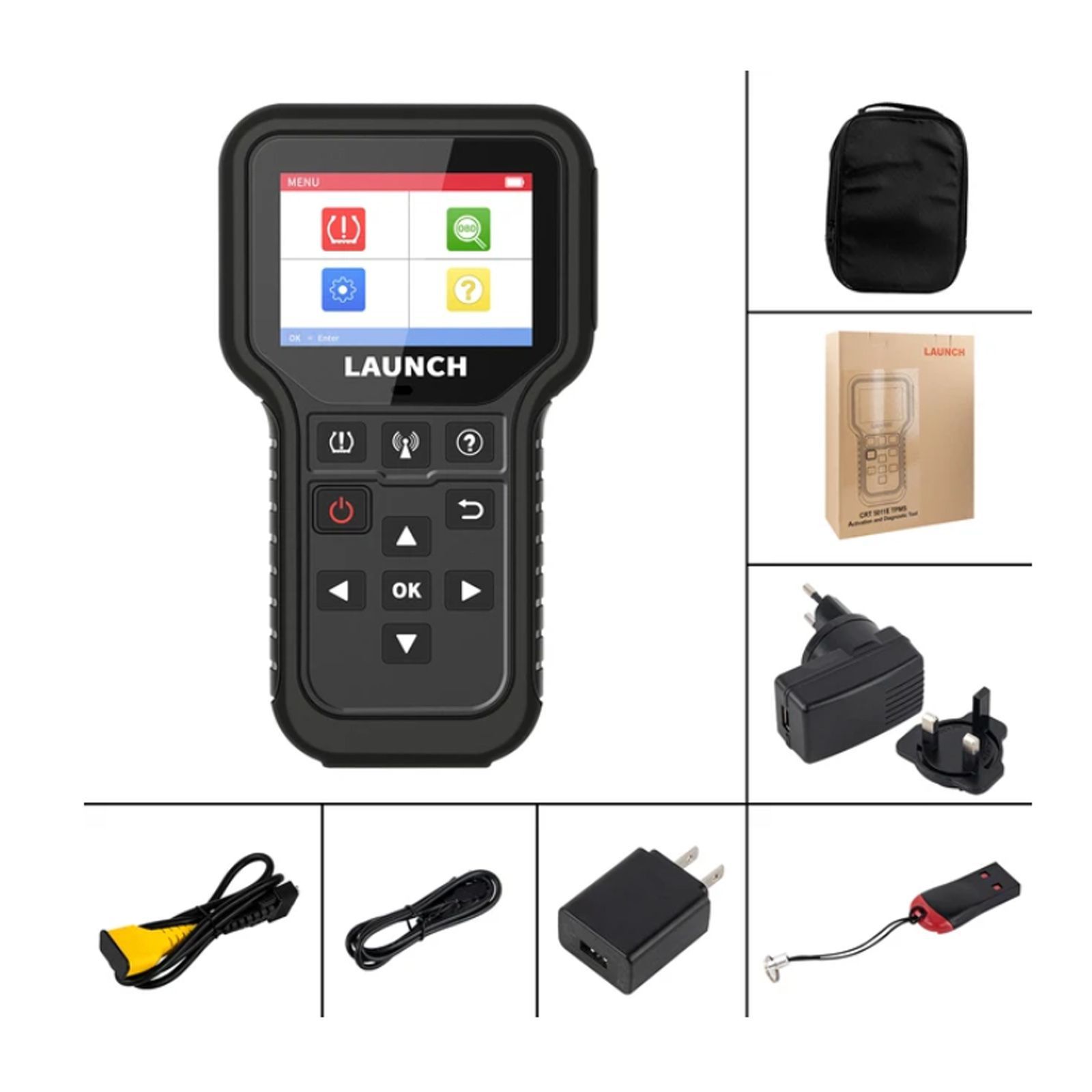 2024 Launch CRT5011E TPMS Relearn Tool TPMS Sensor (315+433MHz) Unterstützung Lesen/Aktivieren/Programmieren/Relearn/Zurücksetzen/Key Fob Test