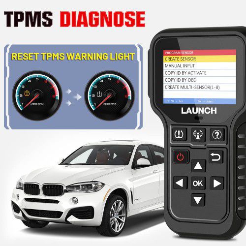 2024 Launch CRT5011E TPMS Relearn Tool TPMS Sensor (315+433MHz) Unterstützung Lesen/Aktivieren/Programmieren/Relearn/Zurücksetzen/Key Fob Test