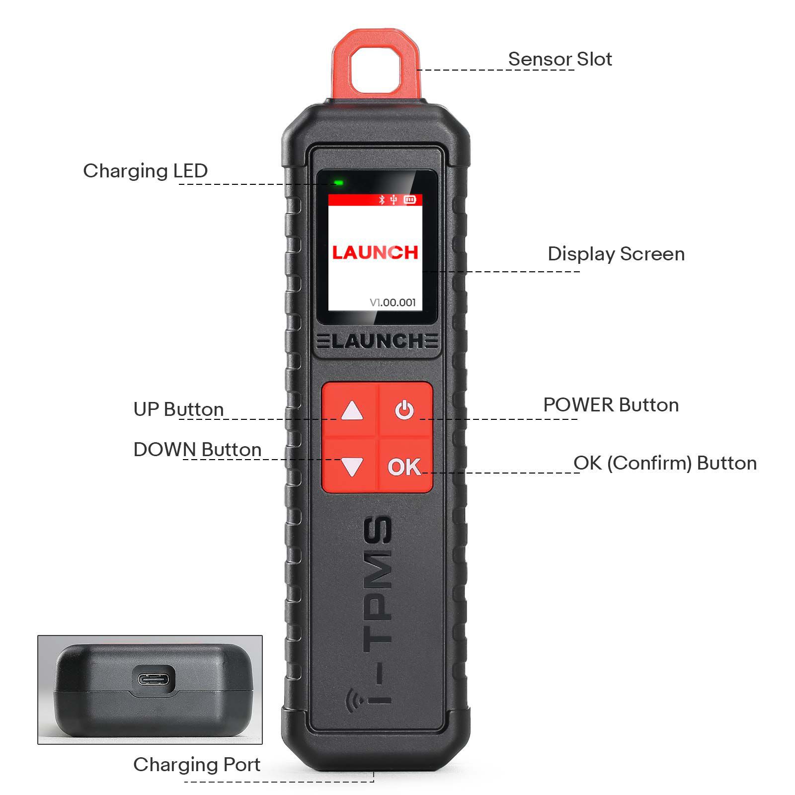 2024 Launch i-TPMS Handheld TPMS Service Tool Kann mit X-431 Scanner verbunden werden und die i-TPMS APP unterstützt alle 315/433MHz Sensoren