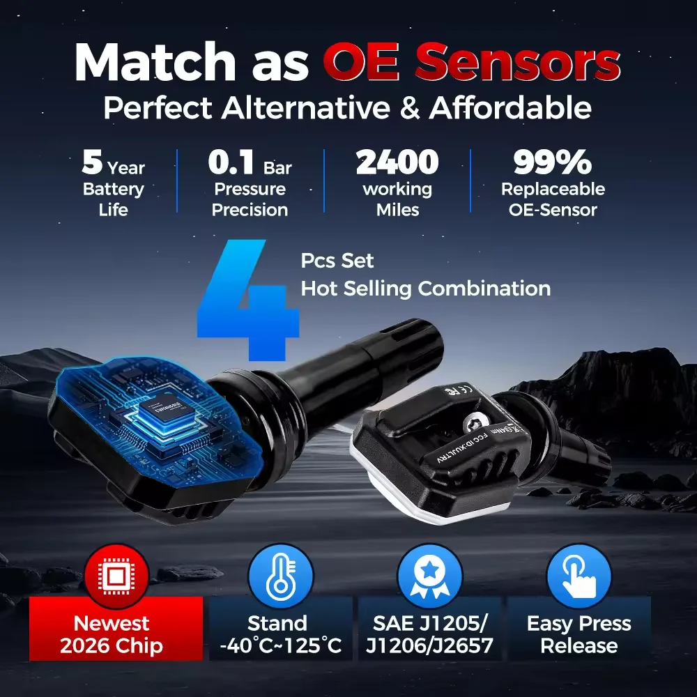Launch LTR05S 2in1 TPMS Sensor 315MHZ 433MHZ Aluminiumventil TPMS Sensor Reifenreparaturwerkzeug Reifendrucküberwachungssensor