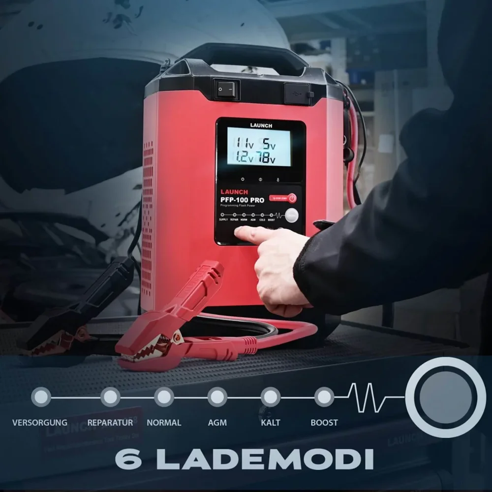 Launch PFP100 Pro ECU Programming Flash Power Auto Voltage Stabilizer Vehicle Battery Charger for Automotive Repair