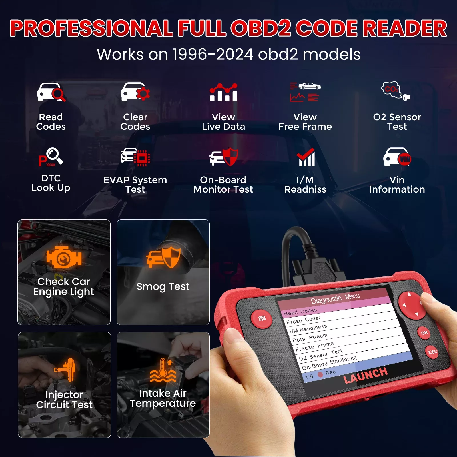 LAUNCH X431 CRP123 V2.0 Plus OBD2 Scanner Alle Systeme Auto Diagnosewerkzeuge Öl SAS ETC Service Code Reader Lifetime Freies Update