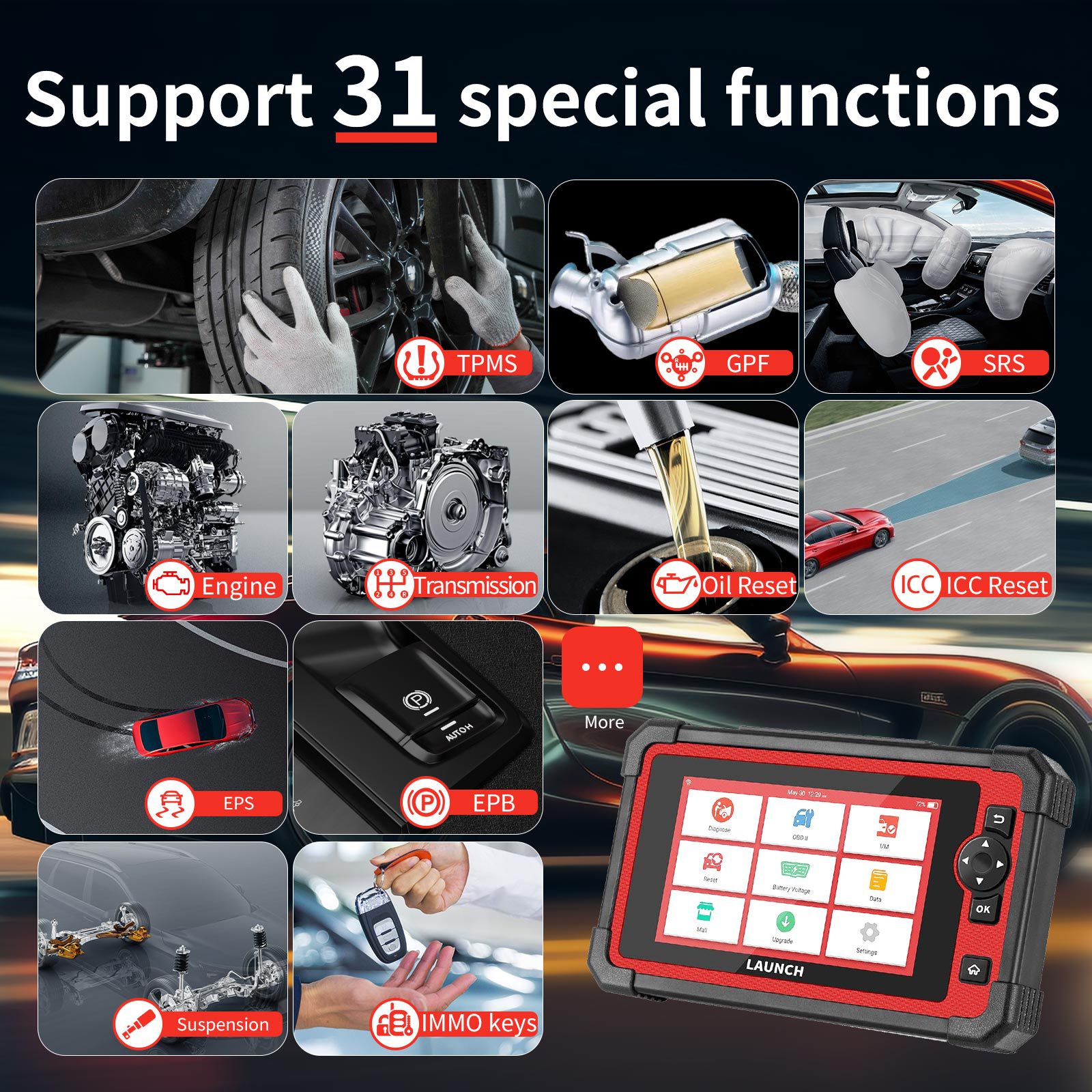 LAUNCH X431 CRP919E Vollsystem Auto Diagnosewerkzeuge mit 31 + Reset Service Auto OBD OBD2 Code Reader Scanner 2 Jahr Kostenloses Update