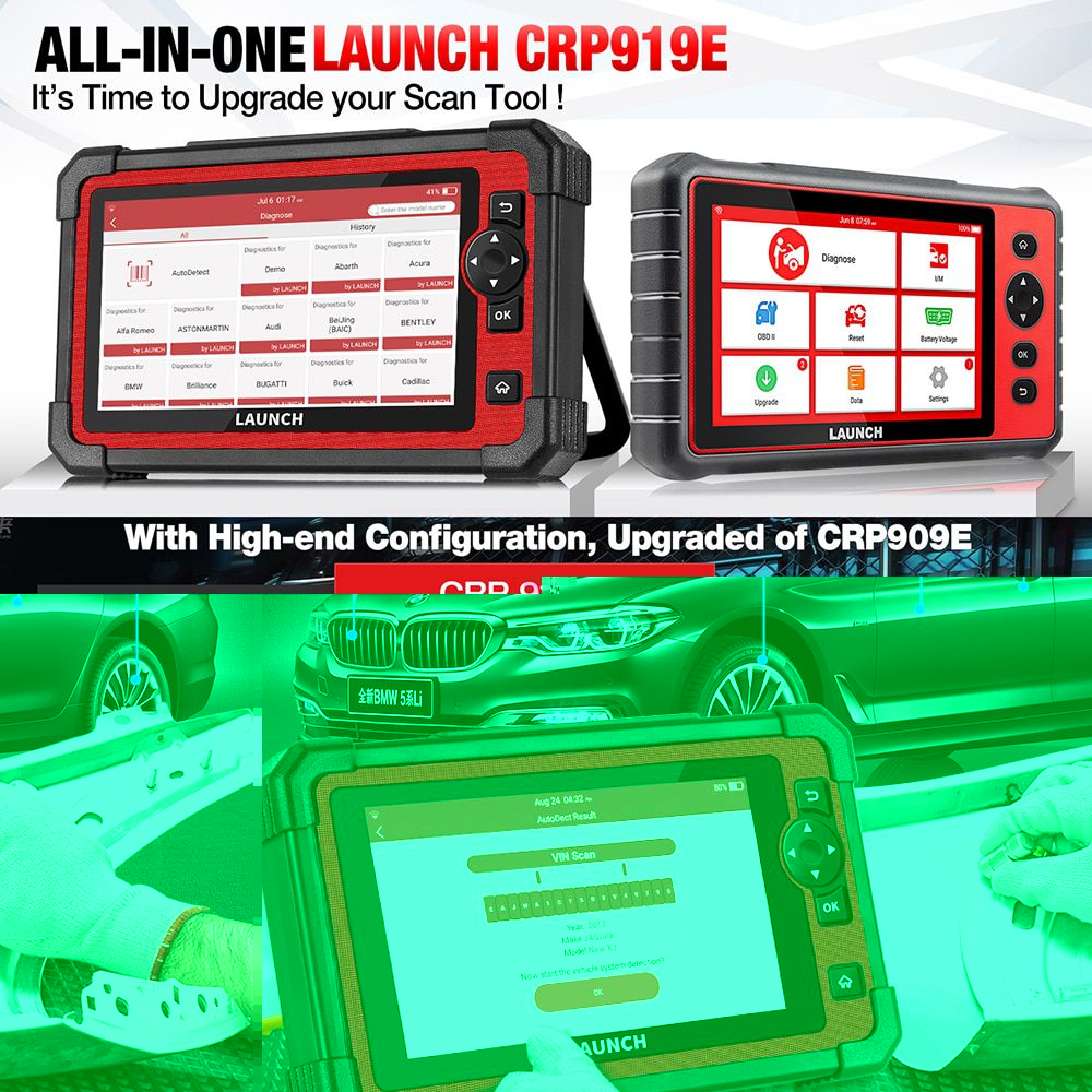 LAUNCH X431 CRP919E Auto Diagnosewerkzeug Automotive OBD OBD2 Scanner Aktive Test ECU Codierung CANFD DOIP 31+ Zurücksetzen