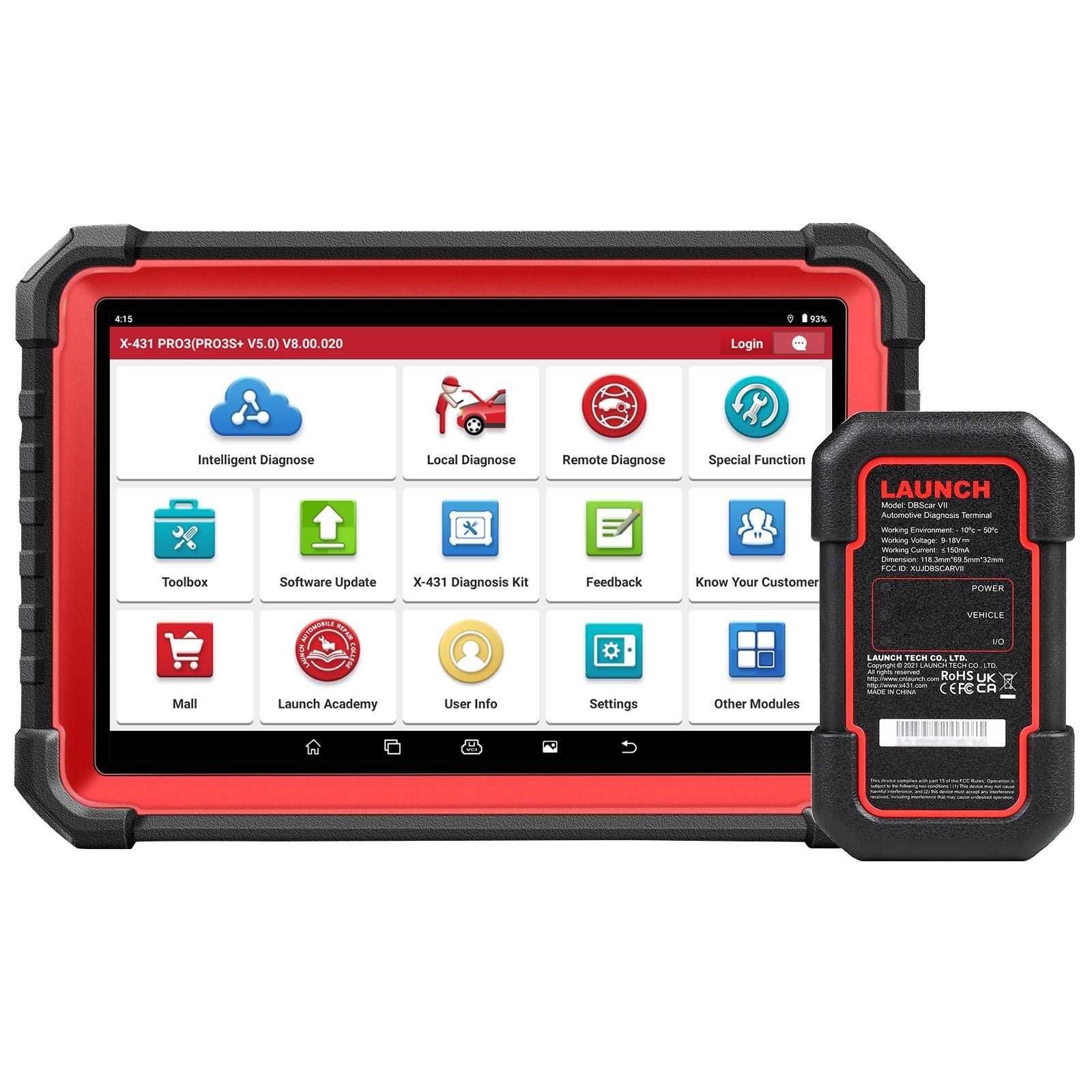 LAUNCH X431 PRO3S+ V5.0 Bi-Directional Scan Tool, 37+ Reset Service, OE-Level Full System Bluetooth Diagnostic Scanner, ECU Coding