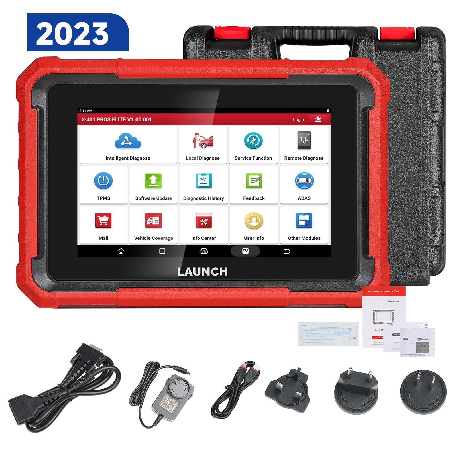 2024 Launch X431 PROS ELITE Bidirektional Scan Tool mit CANFD ECU Coding Full System 32+ Special Function VAG Guide