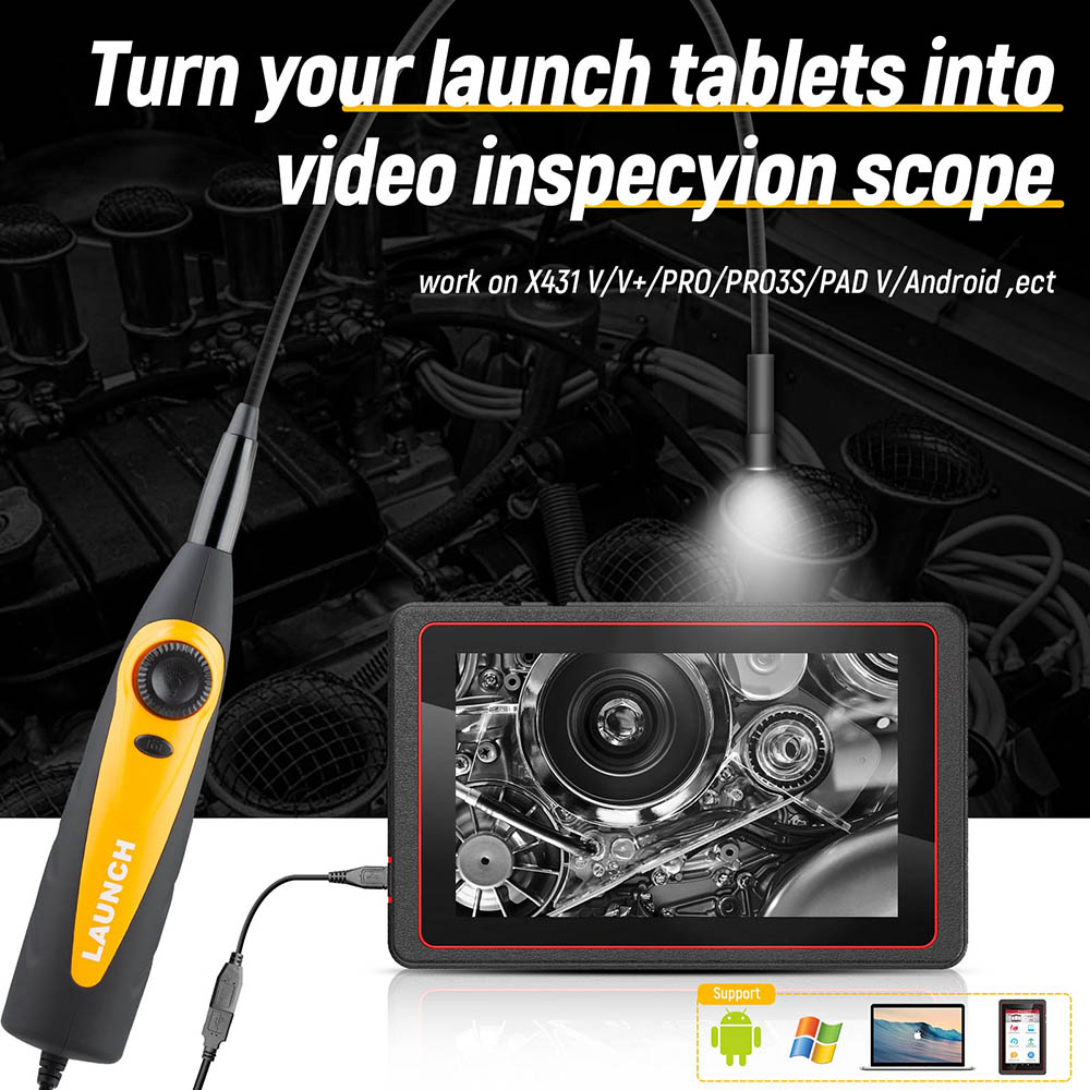 Launch X431 VSP-600 Video Scope unterstützt LAUNCH X-431 Scanner und alle Android- und IOS-Geräte