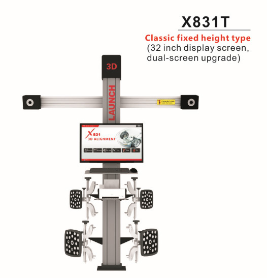 Original LAUNCH X831T 3D 4 -Post Car Alignment Lifts Platform Classic Fixed Height Typ 32Zoll Display Bildschirm Dual -Screen Upgrade