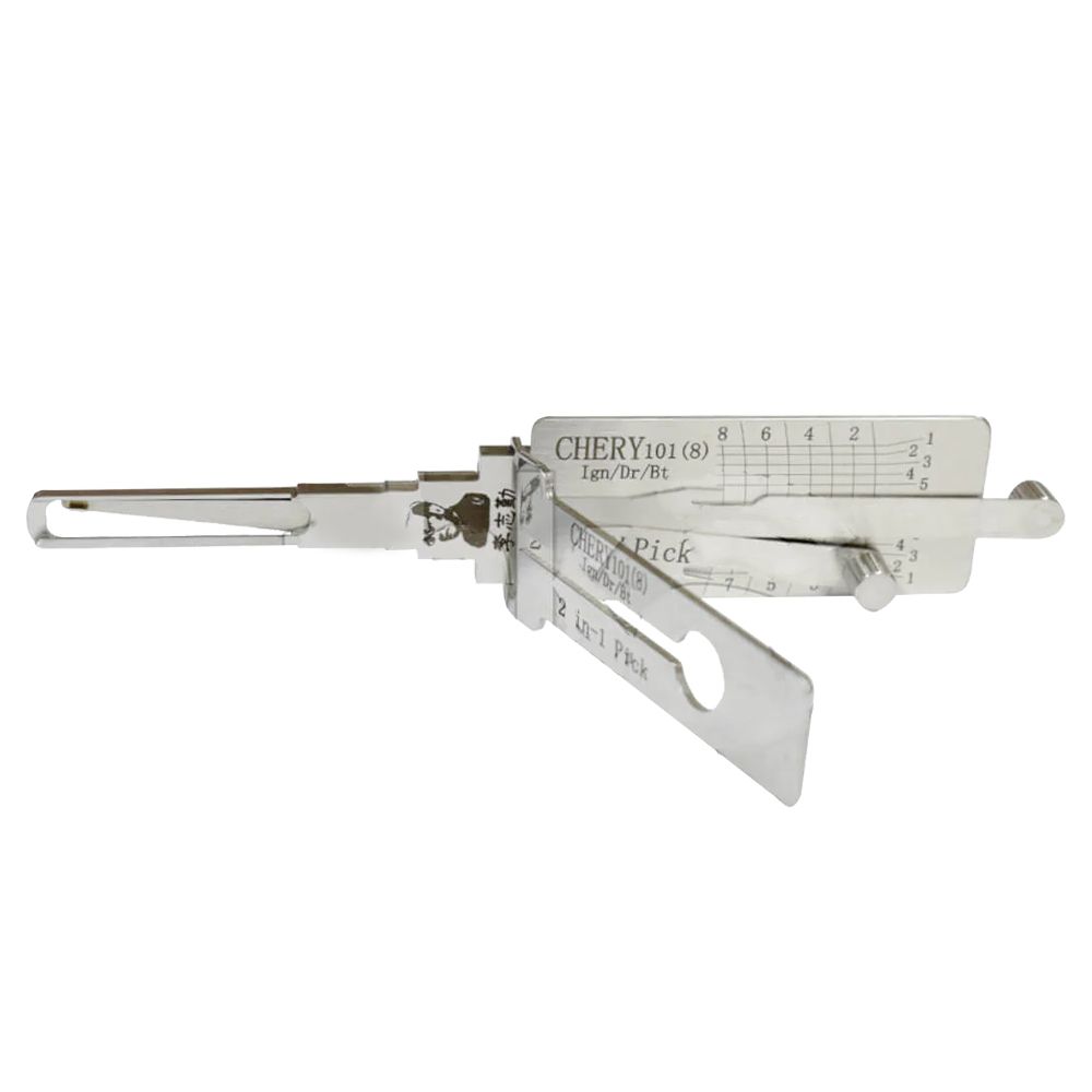 LISHI CHERY101 End Milling Tool (8-CUT)  2-in-1 Pick & Decoder for Chery Tiggo 5 E5 Ignition/Door Locks