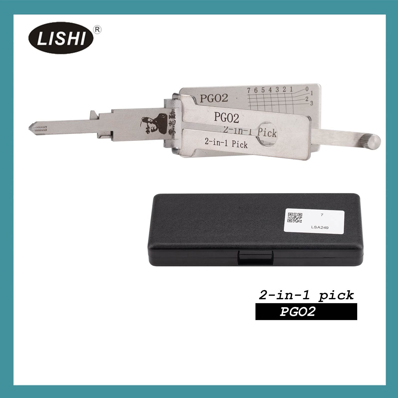 LISHI PGO2 Flat Milling Tool 2-in-1 Decoder and Pick for Piaggio / Vespa Scooters